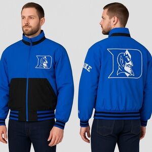 Vintage Duke Blue Devils Mirage Nylon Jacket Men’s MediumBlue/Black Fleece Lined